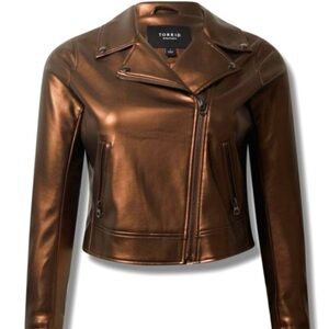 Torrid Bronze, Faux Leather, Asymmetrical Moto Jacket